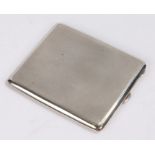 George V silver cigarette case, Birmingham 1923, maker Charles S Green & Co Ltd, with engine