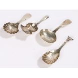 George III silver caddy spoon, Newcastle 1798, maker Thomas Watson, with shell pattern bowl and