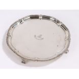 George V silver card tray, Sheffield 1917, maker Harrison Brothers & Howson (George Howson), with