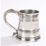 Queen Anne period Britannia silver tankard, London marks rubbed but possibly 1702, maker Timothy