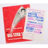 A rare 1963 original flyer with it's booking slip for billy Fury and others in 'The Big Star Show'