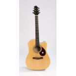 Samick D-2CE single cutaway Dreadnought acoustic guitar with passive tone and volume control.