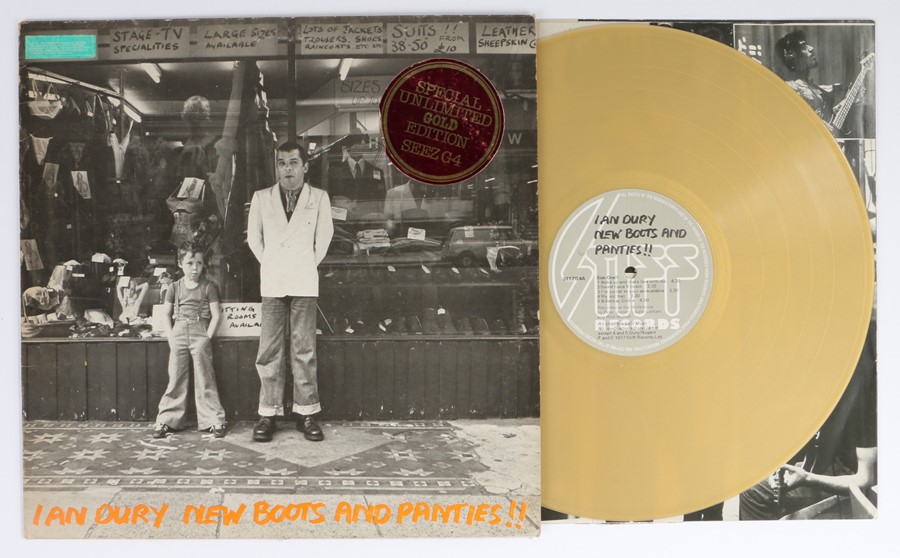 Ian Dury And The Blockheads - New Boots And Panties LP ( SEEZ G4 ), limited edition gold colour