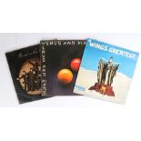 3 x Wings LPs. Band on the Run. Wings Greatest. Venus and Mars