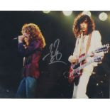 Jimmy Page autograph. A 10" x 8" on-stage photograph of Led Zeppelin's Jimmy Page, signed with COA
