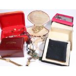 Costume jewellery and watches, to include necklaces, Rotary watches, jewellery boxes etc. (qty)