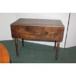 Victorian mahogany Pembroke table, with a drop flap top and drawer