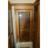 Pine display cabinet, 63cm wide x 183cm high