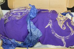 Purple shawl with Arabic leaf edging, 163cm wide - 14.08.20-VENDOR TO COLLECT ITEM SOMETIME-PLS DO