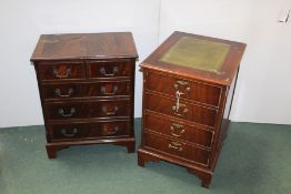 George III style mahogany chest of drawers, of small proportions, together with a mahogany filing