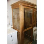 Large Pine display cabinet, 87cm wide x 188cm high