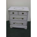 Chest of drawers, in grey with flower design