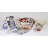 Collection of pottery and porcelain, to include a part service, stands, plates, etc, (qty)