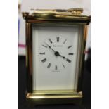 Mappin & Webb gilt brass carriage clock