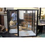 Pair of glazed display cabinets, 60cm x 80cm