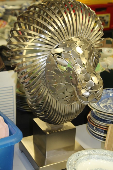 Austin steel sculpture, of a lion, 60cm high