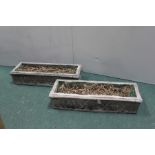 Two concrete garden planters, 80cm wide, (2)