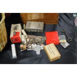 Mixed objects, to include tins, coins, keys, padlock, etc, (qty)