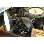 Seven black matt effect wall lights (7)