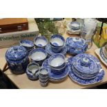 Collection of Copeland Spode's Italian pattern blue and white china, to include biscuit barrel,