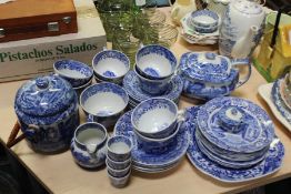 Collection of Copeland Spode's Italian pattern blue and white china, to include biscuit barrel,