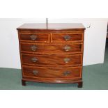 Victorian mahogany bowfront chest of drawers