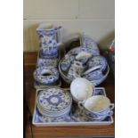 Collection of Portuguese blue and white porcelain, to include dishes, bowls, cups and saucers, pot