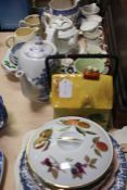 Decorative china to include Clarice Cliff Newport Pottery jug, Belleek vase, Royal Worcester
