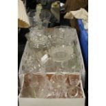 Collection of glass ware, drinking glasses and containers, (qty)