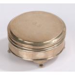 George V silver dressing table box, Birmingham 1918, maker Deakin & Francis, the circular box with