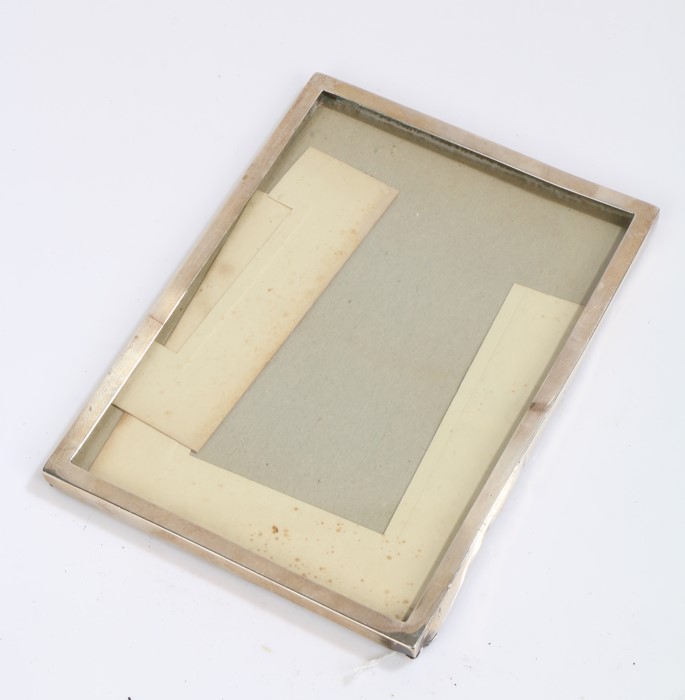 Silver picture frame, Birmingham, marks rubbed, of rectangular form, 14cm x 19cm, silver 1.7oz