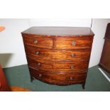 Victorian mahogany bow front chest of drawers