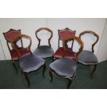 Set of four Victorian mahogany dining chair, togegehr with two further dining chairs, (6)