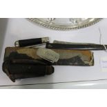 Three folding penknives and two cut-throat razors (5)