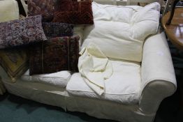 Settee, with cream covers