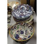 Collection of pottery and porcelain, to include plates, serving dishes and bowls, (qty)