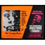 The Savage Bees (1976) & The Incredible Melting Man (1977) - British Quad double-bill poster,