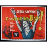 I Want To Live! (1958), British quad film poster, starring Susan Hayward, folded, 40" x 30"