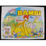 Walt Disney's Bambi (1985 release) - two British Quad film posters, printed in England by W.E. Berry