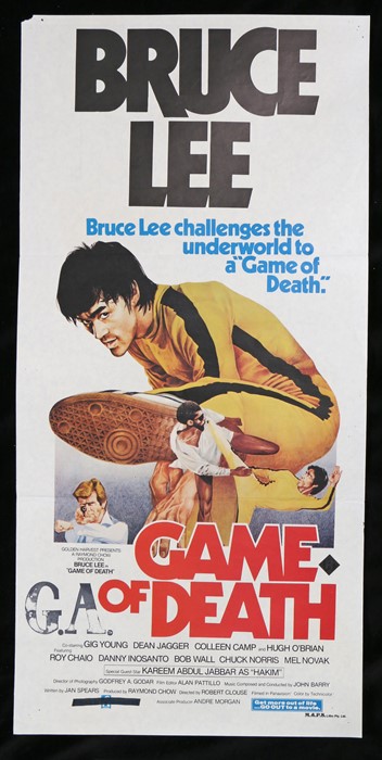 Game of Death (1978), possibly Australian daybill film poster, starring Bruce Lee, 13 1/2" x 28"