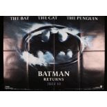 Batman Returns (1992) - British Quad film poster, starring Michael Keaton, Danny DeVito, and