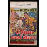 La Deesse de la Jungle Maudite (Jungle Moon Men) (1955), Belgian film poster, starring Johnny