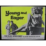 Young and Eager (1961), British quad film poster, starring Diane McBain and Arthur Kennedy,