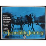 The Incredible Journey (1963) - British Quad film poster, starring Emile Genest and John Drainie,