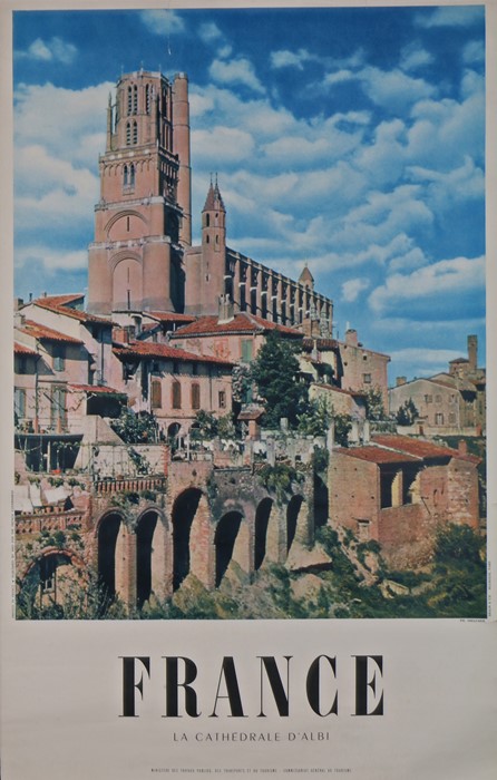 Travel Poster- France La Cathedrale D'Albi, rolled, 24 1/2" x 39"