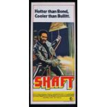 Shaft (1971), Australian daybill film poster, starring Richard Roundtree, folded, 12 3/4" x 30"