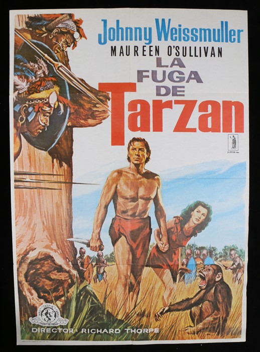 La Fuga de Tarzan (Tarzan Escapes) (1936), Spanish one sheet film poster, starring Johnny