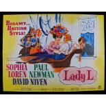 Lady L (1965) - British Quad film poster, starring Sophia Loren and Paul Newman, folded, 30" x 40"