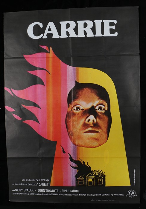 Carrie (1976) - Spanish film poster, starring Sissy Spacek, Piper Laurie and John Travolta,