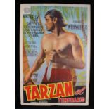 Tarzan el Temerario (Tarzan's Desert Mystery) (1943), Spanish film poster, starring Johnny